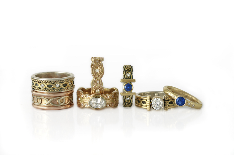 Just a few of our two tone wedding rings and two tone engagement rings.